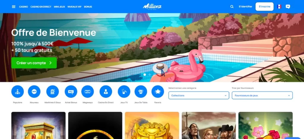 Millionz casino homepage